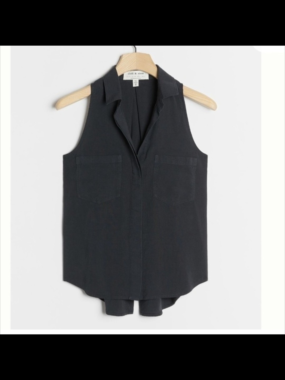 Cloth & Stone Anthropologie Fenna Tencel Sleeveless Button-Front Pocket Blouse